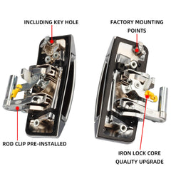 1 Pair Left Driver and Right Passenger Side Exterior Door Handle Kit Replacement Compatible with Nissan 350Z 2003-2009 Replaces# 80607-CD41E 80607-CD400 (Silver)