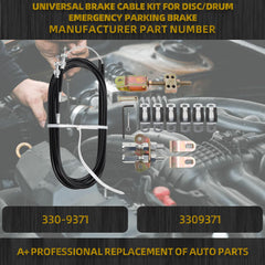 330-9371 Universal Rear Disc/Drum Emergency Parking Brake Cable Complete Kit 110" Long Cables with 97" Long Sheath E-Brake Set Replace# 140-14415-R