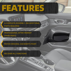 Driver Left Side Mirror Compatible with 2013-2017 Honda Accord With Power Glass Replaces# 76258T2FA11 HO1320272 Outer Rearview Mirror Black Color (3Pins) - Dasbecan