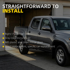 Passenger Side Mirror Compatible with 2012-2015 Toyota Tacoma 5pin Grey Right Mirror with Turn Signal Light/ Power Adjust Glass / Manual Folding Replace TO1321283/ 87910-04190