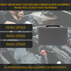 Gray Rear Seat Cup Holder Console Box Assembly Compatible with 2006-2012 Nissan Pathfinder 2006-2019 Nissan Frontier 2006-2015 Nissan Xterra 96965-ZP00A 96965-ZP00C 96965-ZP00D