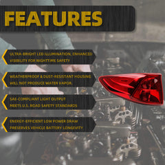 Left Driver Side Outer Tail light Compatible With 2018-2024 Honda Odyssey RearLight TailLamp Replace# 33550THRA01 HO2804115