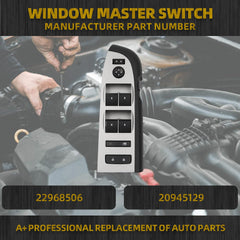 Window Master Switch Compatible with 2010-2013 Chevy/Chevrolet Silverado GMC Sierra Bezel Mirror Lock Without Power Folding Mirror Replace#22968506 20945129