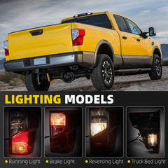 Tail Light Assembly Compatible with 2017-2019 Nissan Titan/Titan XD 2016-2019 Halogen Rear Lamp Taillight Right Passenger Side Replace#26550-EZ23D NI2801213