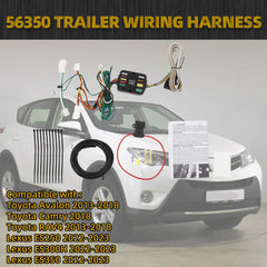 56350 Trailer Wiring Harness Compatible with 2013-2018 Toyota Avalon RAV4 2019-2023 Lexus ES350 ES250 ES300h 4-Pin Connector Towing Wiring Kit