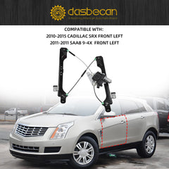 Power Window Regulator with Motor Front Left Driver Side Compatible with Cadillac SRX 2010-2015 Saab 9-4X 2011 with Anti-Pinch Replaces#751-966 (7PINS)