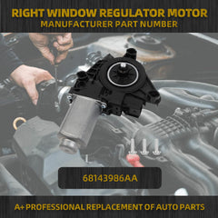Right Side Window Regulator Motor Compatible with 2011-2023 Dodge Charger 300 Passenger Side Power Window Motor 5-Pin Replace#68143986AA