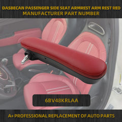 Front Passenger Side Seat Armrest Compatible with Fiat 500 2016 2017 2018 2019 Red Right Adjustable Arm Rest Replace# 6BV48KRLAA