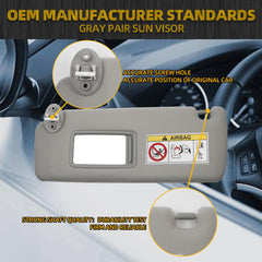 Gray Pair Sun Visor Compatible with 2010-2023 Lexus GX460 2009-2023 Toyota Land Cruiser Prado KDJ155 /KDJ150 Replace# 74320-0G030-B0