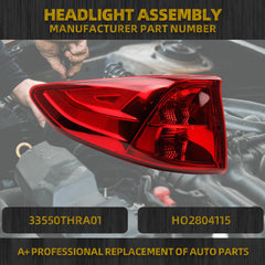 Left Driver Side Outer Tail light Compatible With 2018-2024 Honda Odyssey RearLight TailLamp Replace# 33550THRA01 HO2804115