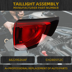 Tail Light Assembly LED Compatible With 2017-2020 Chrysler Pacifica Rear Lamp Right Passenger Side 68229026AF CH2805112C