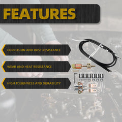 330-9371 Universal Rear Disc/Drum Emergency Parking Brake Cable Complete Kit 110" Long Cables with 97" Long Sheath E-Brake Set Replace# 140-14415-R