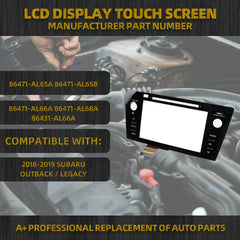8'' LCD Display Touch Screen Compatible with 2018 2019 Subaru Outback/Legacy OEM Replace 86471-AL65A 86471-AL65B 86471-AL66A 86471-AL68A 86431-AL66A