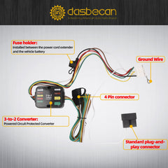 56378 Trailer Wiring Harness Compatible with Honda Odyssey 2011-2017 4-Pin Connector Towing Wiring Kit