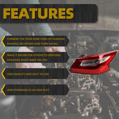 Tail Light Assembly Compatible with 2016 2017 2018 Nissan Altima Rear lamp Right Passenger Side 265509HS0A NI2805106