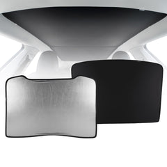 Black Glass Roof Sunshade for 2025-2026 Tesla Model Y Juniper Upgrade Design Nano Ice Coating Heat Insulation Sunroof