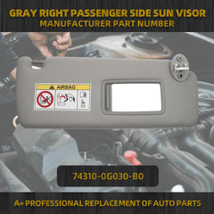 Gray Right Passenger Side Sun Visor Compatible with 2010-2023 Lexus GX460 2009-2023 Toyota Land Cruiser Prado KDJ155 /KDJ150 Replace# 74310-0G030-B0