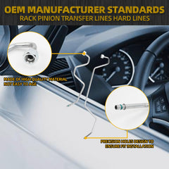 Pinion Transfer Line Compatible With 2008-2014 Chevrolet Suburban Tahoe Avalanche/GMC Sierra Yukon/Cadillac Escalade ESV Hard lines on Rack Replace# 15254059 15254058
