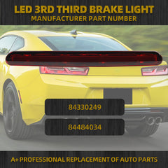 LED 3rd Third Brake Light Red Center High Mount Stop Light Compatible with Chevy Camaro Gen6 2016-2018 Replaces# 84330249 84484035