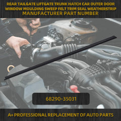 Liftgate Rear Tailgate Door Window Moulding Sweep Weather Stripping Window Seal Compatible with 2003-2009 4Runner Replace#68290-35031