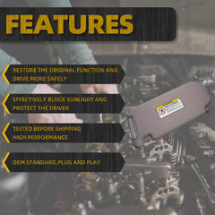 Gray Right Passenger Side Sun Visor with Vanity Mirror Compatible with Hyundai Elantra 2007 2008 2009 2010 Replace# 852012H0208M 85201-2H110-8M 85202-2H110-8M 85201-2H110-4W 85202-2H110-4W