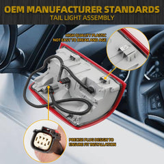 Tail Light Assembly Rear Lamp LED Type Compatible with 2016-2018 Chevy/Chevrolet Silverado 1500 Right Passenger Side GM2801294 84288719