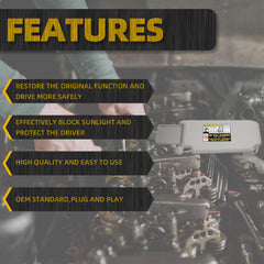 Sun Visor Compatible with 2013-2018 Toyota Rav4 (4th Gen XA40) Sunvisor Right Passenger Side (Gray) Replace 74310-42593