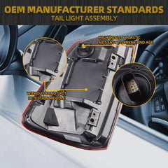 Right Passenger Side Tail Light Assembly Rear Lamp LED Type Compatible With Dodge Ram 1500 2019 2020 2021 2022 2023 Blind spot module can be installed (Red Cover)