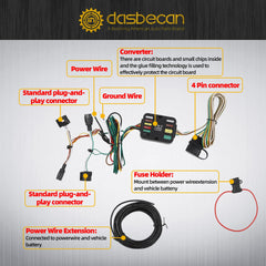 56487 Trailer Wiring Harness Compatible with 2022-2025 Mazda CX-5 CX5 2023-2025 CX-50 CX50 4-Pin Connector Towing Wiring Kit