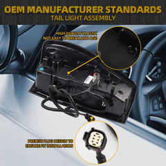 Left Driver Side Tail Light Assembly Rear Lamp LED Type Compatible with 2019-2023 2024 GMC Sierra 1500/2500 HD/3500 HD Replace 86820473