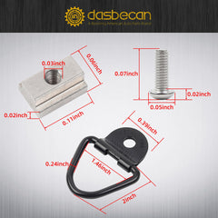 4 Set Truck Bed Rail Bolts Nuts Cargo D-Rings Tie Down Mount Kit Compatible with Nissan Frontier Titan W/Utili Track Bed Rail System