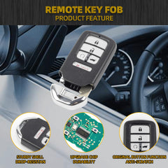 Key Fob Replacement Keyless Entry Smart Remote Control 5 Buttons Compatible with Honda Pilot 2016-2021 CR-V (5-Door) 2017-2022 Civic 2018-2021 Replace# KR5V2X (V44), 72147-TG7-A11