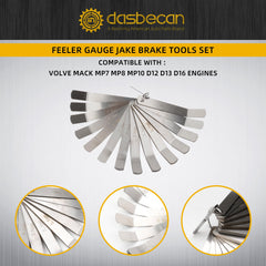 Feeler Gauge Jake Brake Tools Set 88880053 88880052 85111377 Compatible with Volve Mack MP7 MP8 MP10 D12 D13 D16 Engines, Intake and Exhaust Valve Adjustment Kit (14 PCs)