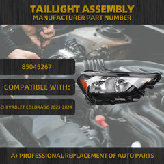 Halogen Headlight Compatible With Chevy Colorado 2023-2025 Right Passenger Side Headlight Assembly Chrome Housing Replaces# 85045267