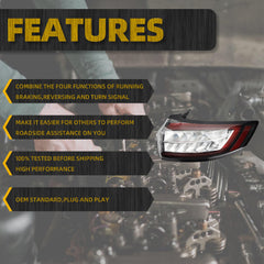 Tail Light Assembly LED Compatible With 2015-2018 Ford Edge Titanium/Sport Taillight Rear Lamp Right Passenger Side HT4Z-13404-D