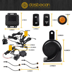 ATV UTV Turn Signal Kit With Horn Street Legal Kit Rocker Switch 4 Amber Blinker Lights Compatible with Polaris Ranger RZR XP 1000 Honda Pioneer Can-Am Maverick X3 Kawasaki CFMOTO