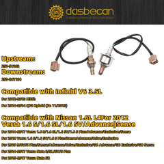 2PCS 250-54102 250-241104 O2 Oxygen Sensor Compatible with Nissan Versa 2012, 2014-2019 & Versa Note 2014-2017, Infiniti Q70 2014 & M35h 2012-2013 Upstream & Downstream