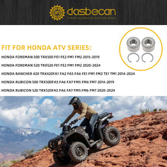 Front Heavy Duty Wheel Bearing Kit Compatible with Honda Rancher 420 Rubicon 500 520 Foreman 500 520 2014-2024 Foreman 500 520 2014-2024 Replace 91051-HR3-A21 90651-HR3-A20