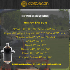 Lawn Mower Deck Spindle Assembly Compatible with 48" 50" 52" 60" Bad Boy CZT ZT Elite Pup Lightning Series Replaces 037-6015-00 037-6015-50 (3PCS)