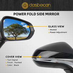 Passenger Side Mirror Compatible with Lexus NX200t NX300 NX300h 2018-2021 Power Folding Adjustment Glass Heated with Turn Signal Light Right Exterior Door Mirror Replaces 8791078012 8Pins