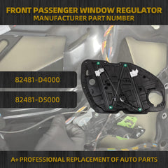 Front Right Passenger Side Power Window Regulator with Panel Compatible with Kia Optima K5 2016-2021 Replaces 82481-D4000 82481-D5000 Without Motor