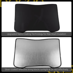 Black Glass Roof Sunshade for 2025-2026 Tesla Model Y Juniper Upgrade Design Nano Ice Coating Heat Insulation Sunroof