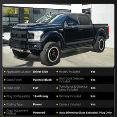 Dasbecan Side Mirror Compatible with 2015-2020 Ford F150