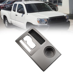 Silver Center Console Shifter Bezel Gear Shift Panel Cover Cup Holder Trim Compatible with Toyota Tacoma 2005-2015, Gear Shift Trim Replaces# 58822-AD010 58822AD010