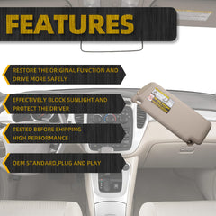Beige Right Passenger Side Sun Visor Sun Shade Replacement with Vanity Mirror Compatible with Toyota Highlander 2004 2005 2006 2007 Replaces# 74320-48260-A0