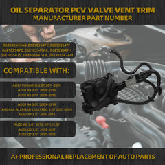 Oil Separator PCV Valve Vent Trim Compatible with Audi Touareg 3.0T 2011-2018 Audi A4 A5 A6 A7 A8 3.0T Audi Q5 Q7 3.0T OE# 06E103547AB 06E103547C 06E103547F