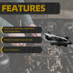 LED Front Headlight Headlamp w/Chrome Trim LED DRL Projector Passenger Side Headlights Compatible With 2015 2016 2017 Chrysler 200 200C HID/Xenon Model Replce OE 68285847AA CH2503263