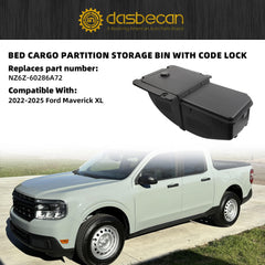 Bed Cargo Partition Storage Bin Compatible with Ford Maverick XL 2022-2025 with Code Lock Replaces NZ6Z-60286A72