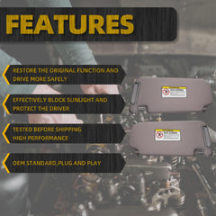 Left Driver & Right Passenger Side Sun Visor Sun Shade with Vanity Mirror Compatible with Hyundai Elantra 2007 2008 2009 2010 Replace# 852012H0208M (Gray)