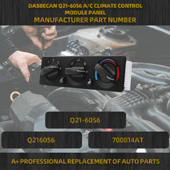 Q21-6056 HVAC Heater Climate Control Module Panel A/C Air Conditioning Control Switch Compatible with Paccar 320 Replace# Q216056 700814AT